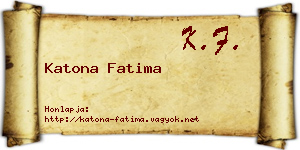 Katona Fatima névjegykártya
