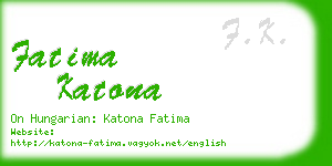 fatima katona business card